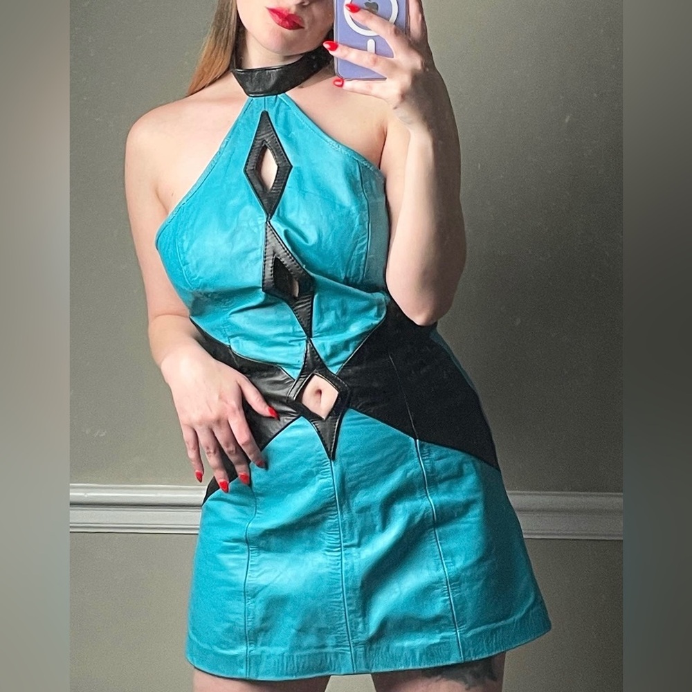 Vintage leather halter dress- WOWWWW!